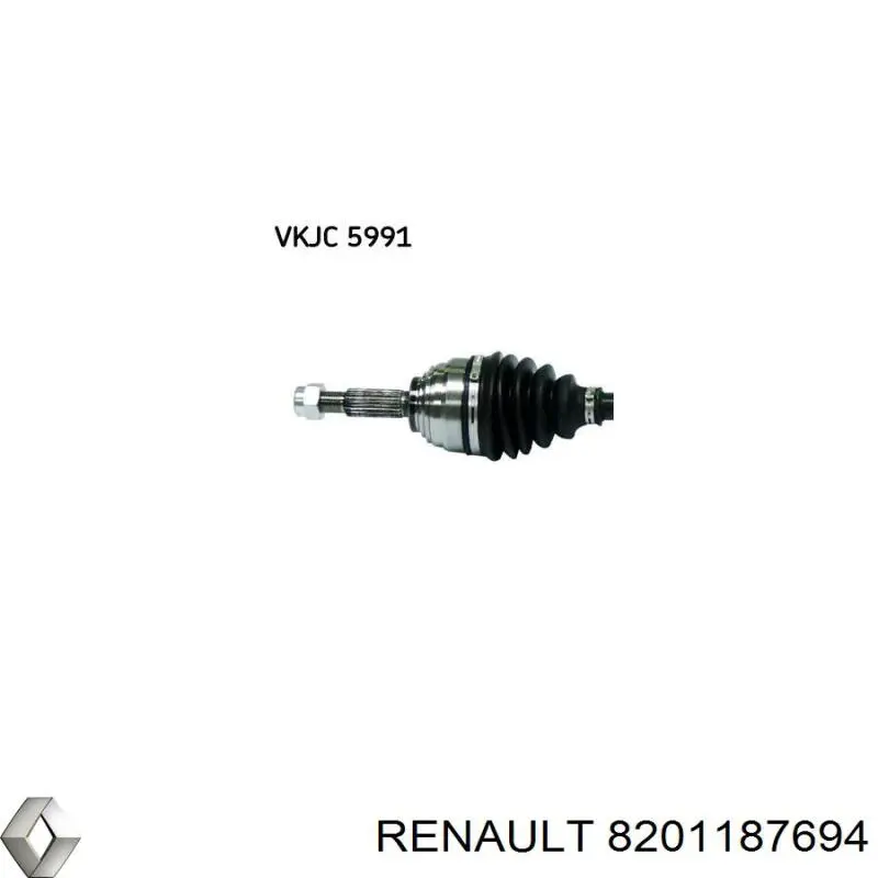 6001551093 Renault (RVI) árbol de transmisión delantero derecho
