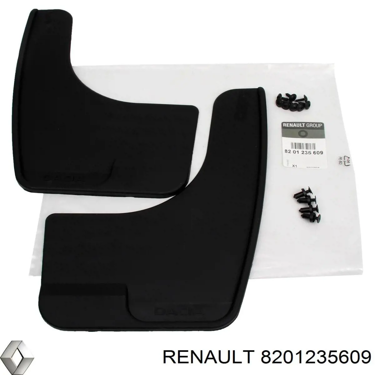 8201235609 Renault (RVI) juego de faldillas guardabarro delanteros