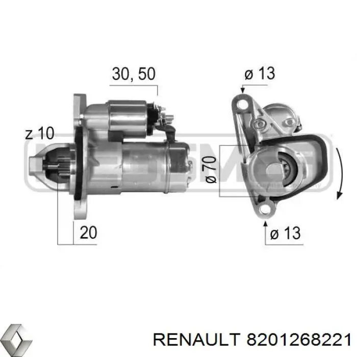 8201268221 Renault (RVI) motor de arranque