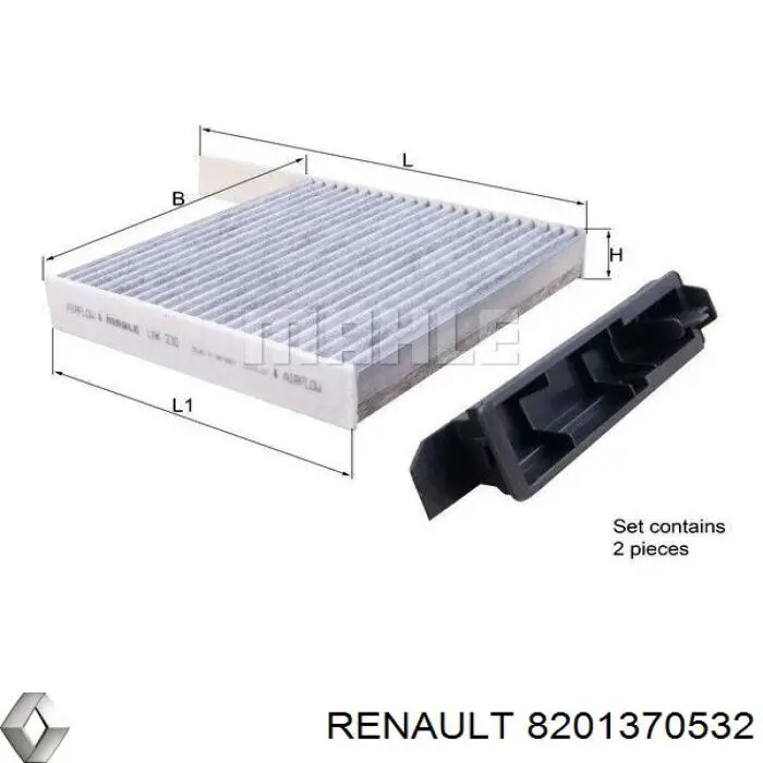 Filtro de habitáculo 8201370532 Renault (RVI)