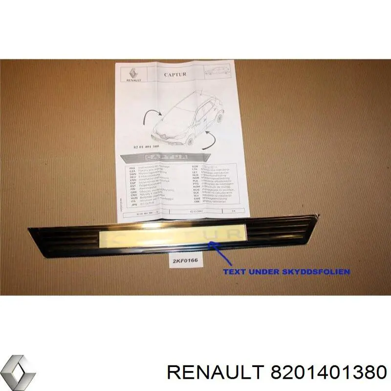 8201401380 Renault (RVI) Juego de molduras interiores de umbral de puerta, 4 piezas
