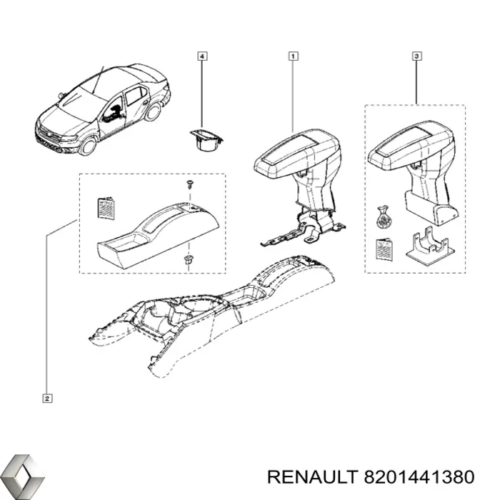 Consola central del panel de control Renault (RVI) 8201441380 precio, desde 16,91 EUR