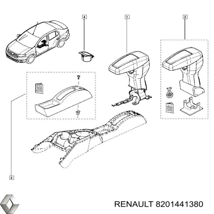 Comprar 8201441380 Renault (RVI) Consola central del panel de control