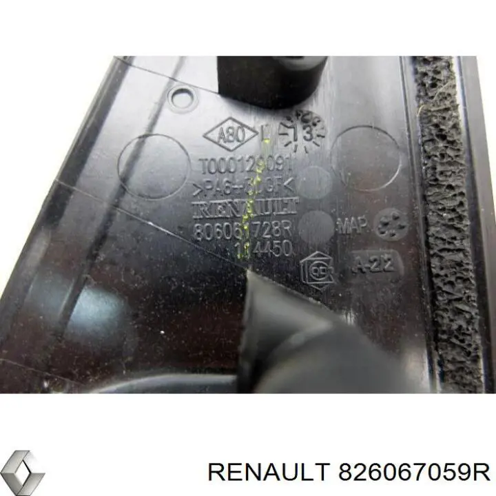 826067059R Renault (RVI) Soporte de manija exterior de puerta trasera izquierda