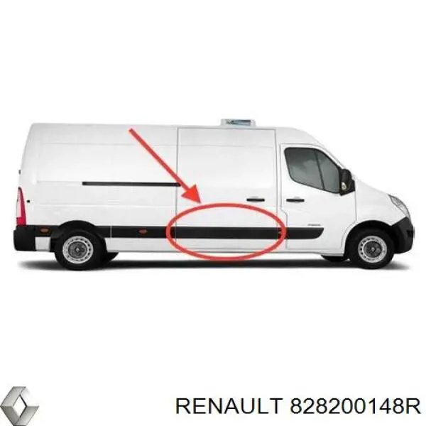 828200148R Renault (RVI) moldura de puerta corrediza