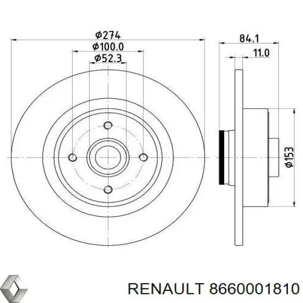 Comprar 8660001810 Renault (RVI) Disco de freno trasero