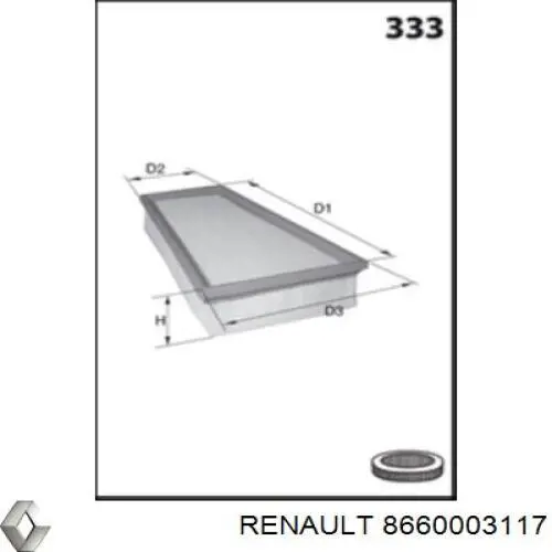 Comprar 8660003117 Renault (RVI) Filtro de aire