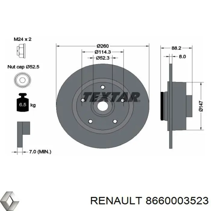 Comprar 8660003523 Renault (RVI) Disco de freno trasero