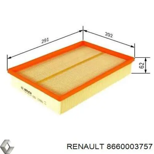 Filtro de aire Renault Master 3 FV, JV