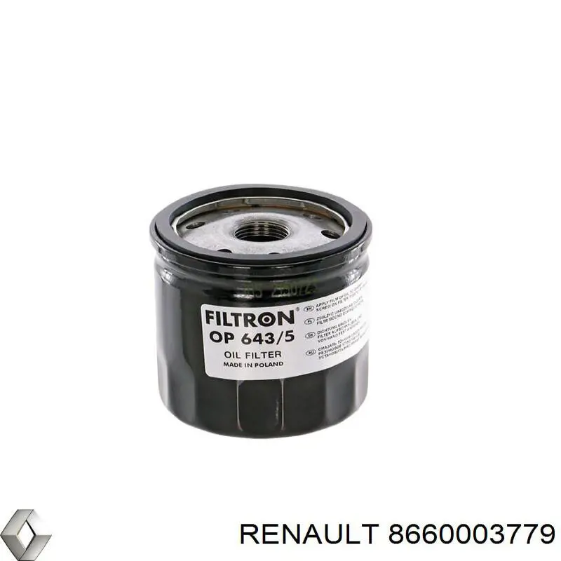 8660003779 Renault (RVI) filtro de aceite