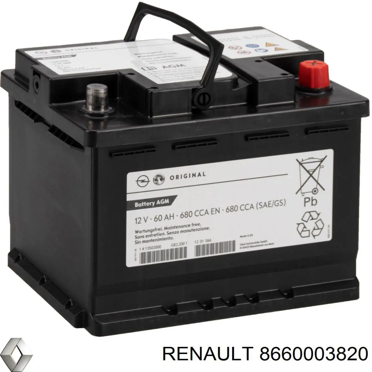 Comprar 8660003820 Renault (RVI) Batería de coche