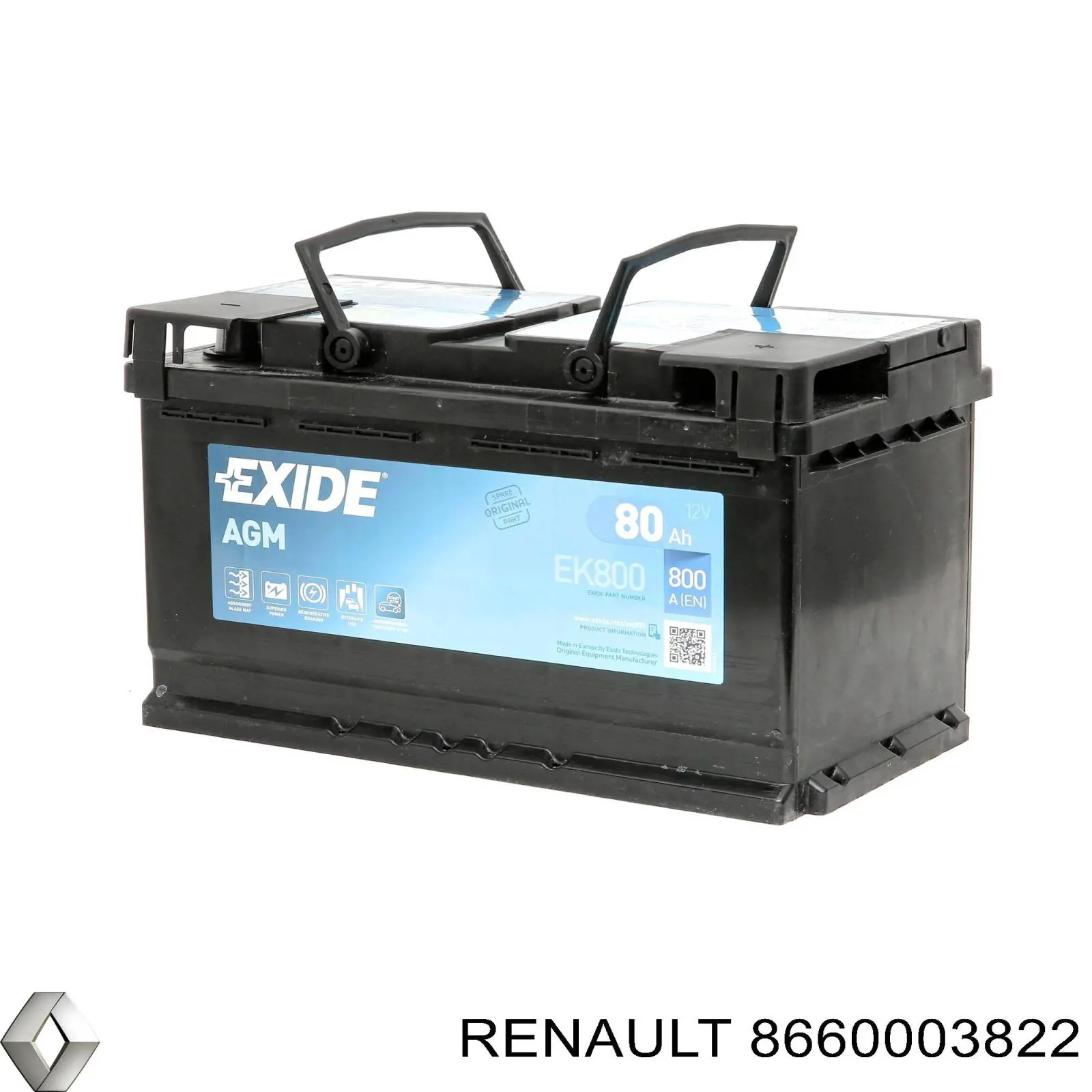 Comprar 8660003822 Renault (RVI) Batería de coche