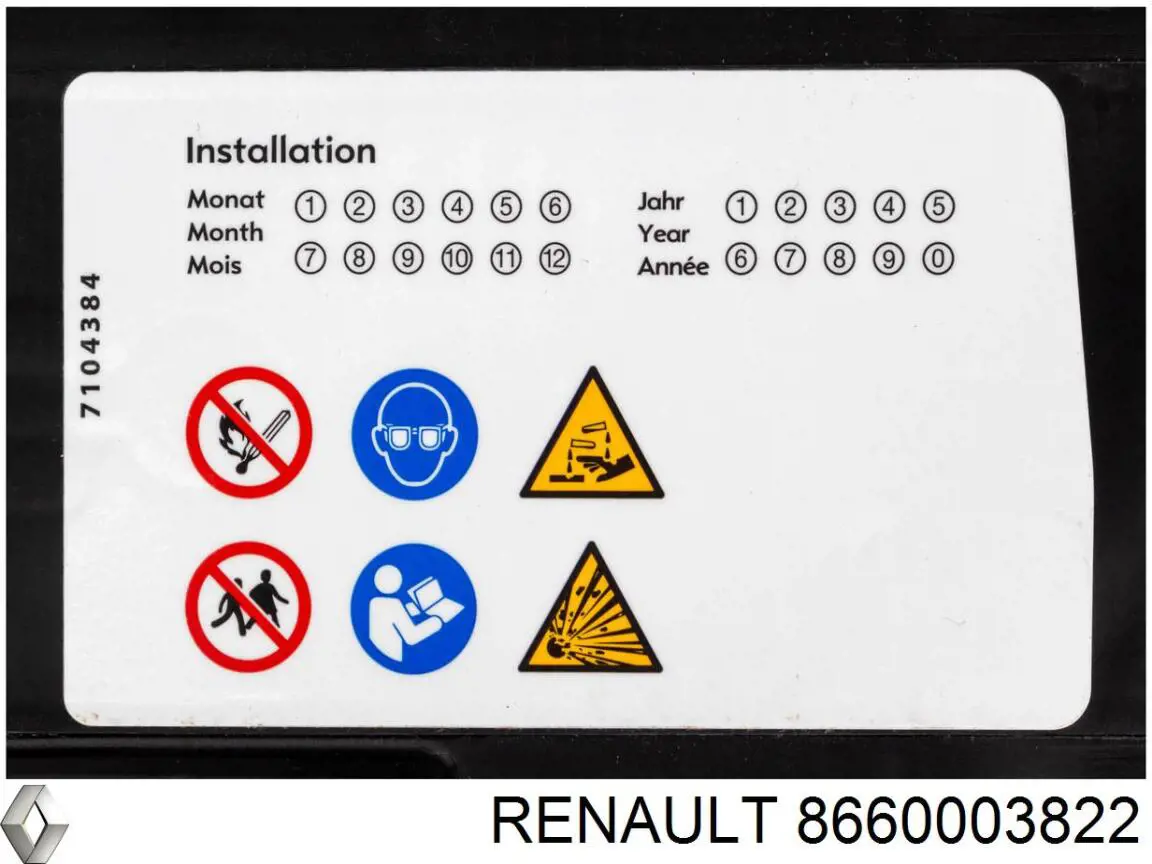 Batería de arranque Renault (RVI) 8660003822 precio, desde 194,22 EUR