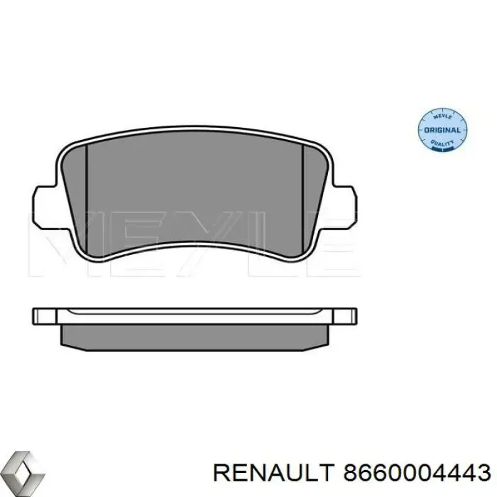 8660004443 Renault (RVI) pastillas de freno traseras