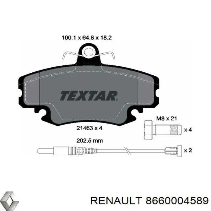 Pastillas freno delanteras Renault (RVI) 8660004589 precio, desde 51,34 EUR