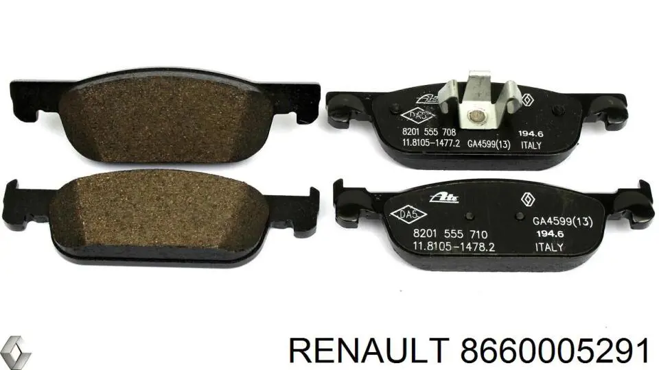 Pastillas de freno 8660005291 Renault (RVI)