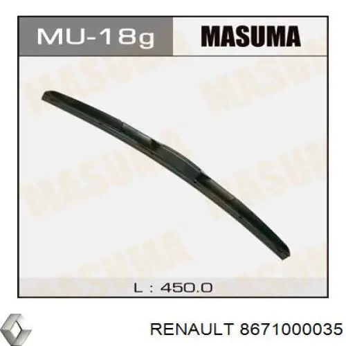 Escobilla del limpiaparabrisas trasero Renault (RVI) 8671000035 precio, desde 4,48 EUR