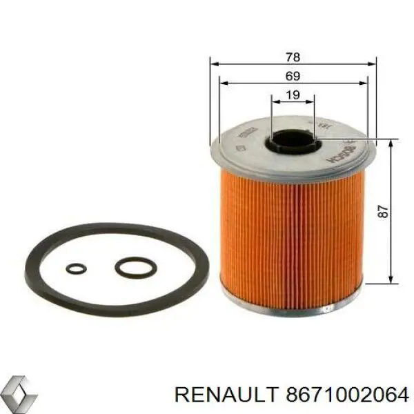 8671002064 Renault (RVI) filtro combustible