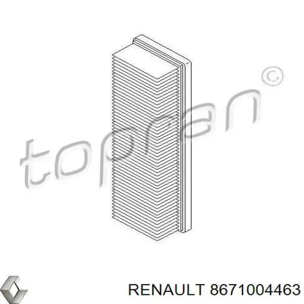 8671004463 Renault (RVI) filtro de aire