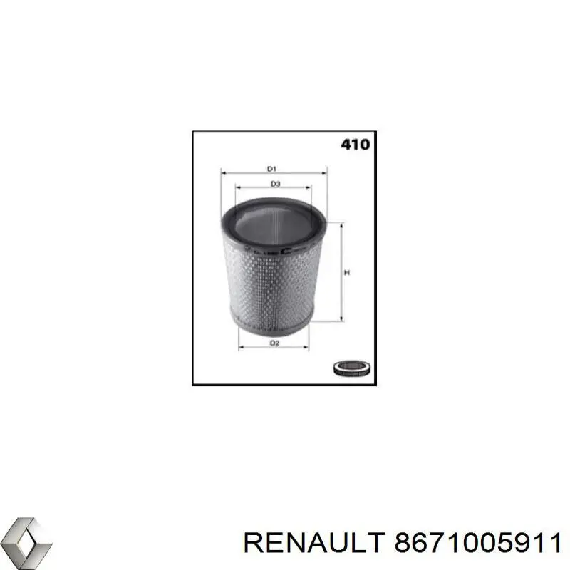 8671005911 Renault (RVI) filtro de aire