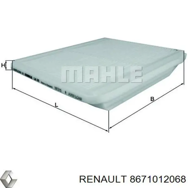 8671012068 Renault (RVI) filtro habitáculo