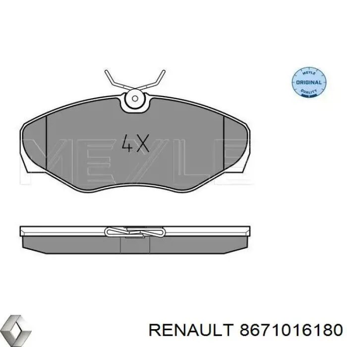 8671016180 Renault (RVI) pastillas de freno delanteras