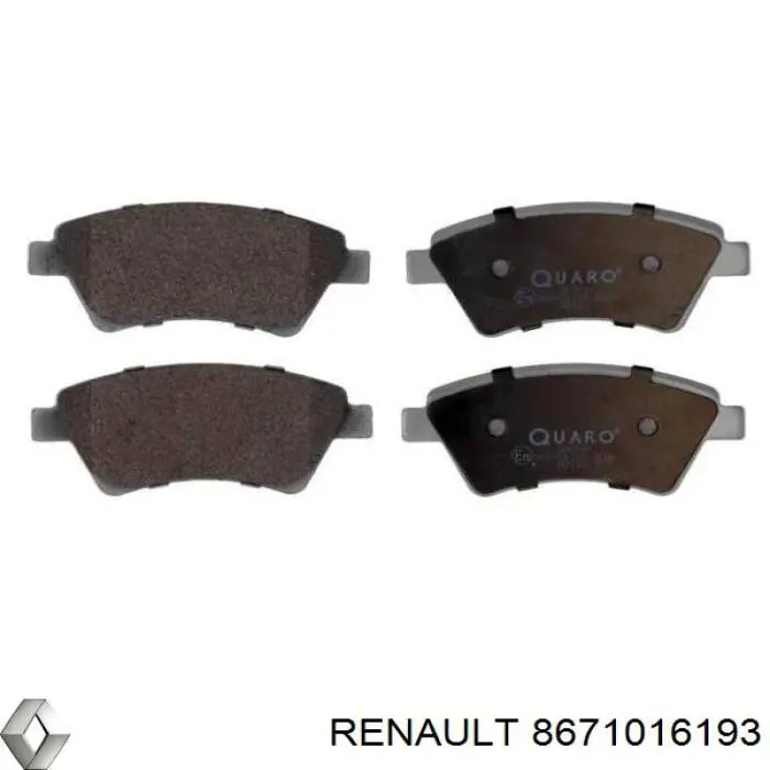 8671016193 Renault (RVI) pastillas de freno delanteras