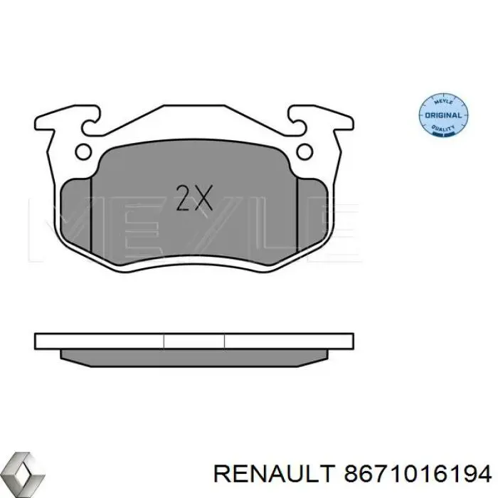8671016194 Renault (RVI) pastillas de freno traseras