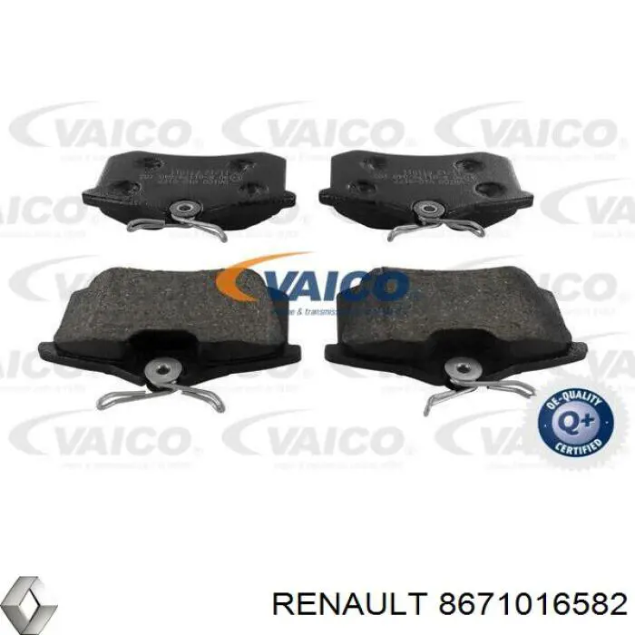 8671016582 Renault (RVI) pastillas de freno traseras