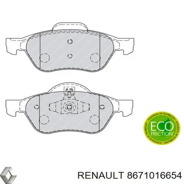 Pastillas de freno 8671016654 Renault (RVI)