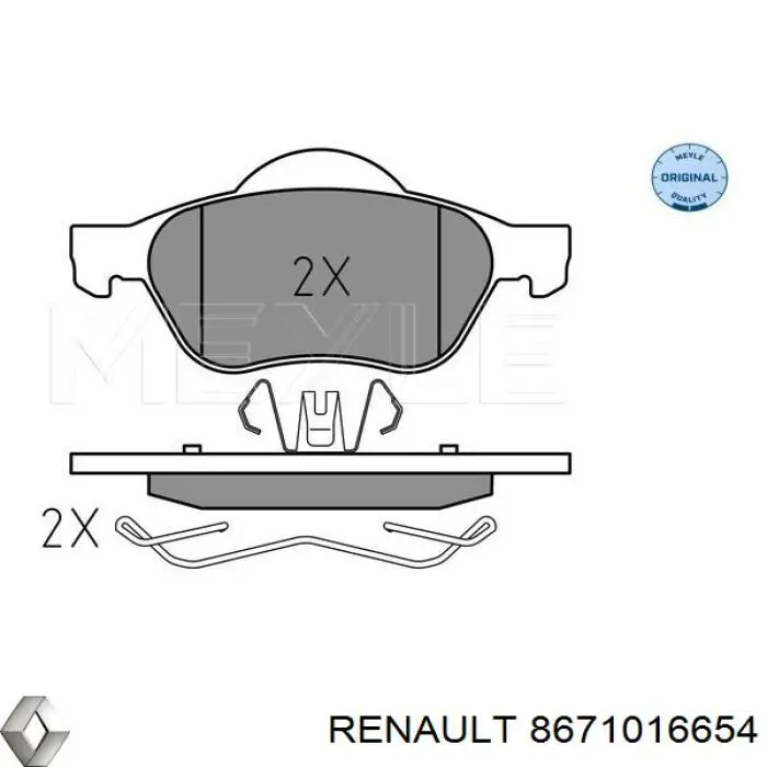 8671016654 Renault (RVI) pastillas de freno delanteras