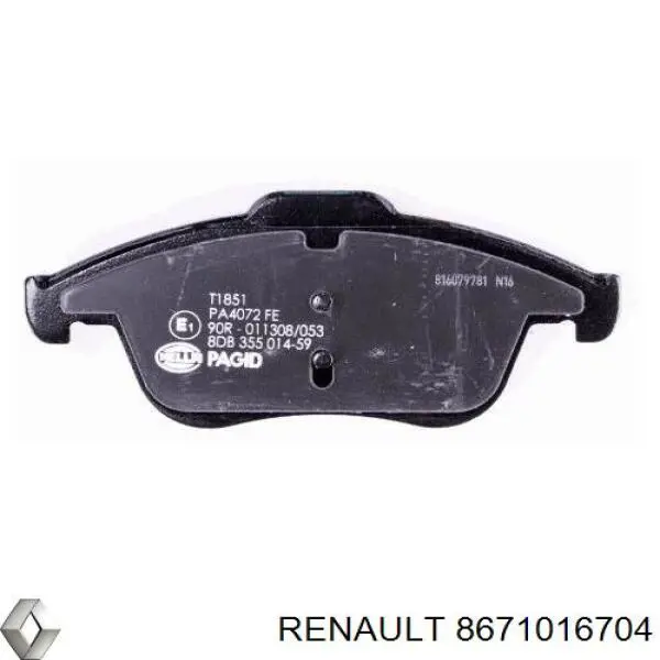 Pastillas de freno delanteras Renault (RVI) 8671016704