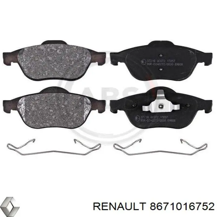 8671016752 Renault (RVI) pastillas de freno delanteras