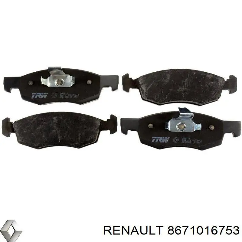 8671016753 Renault (RVI) pastillas de freno delanteras