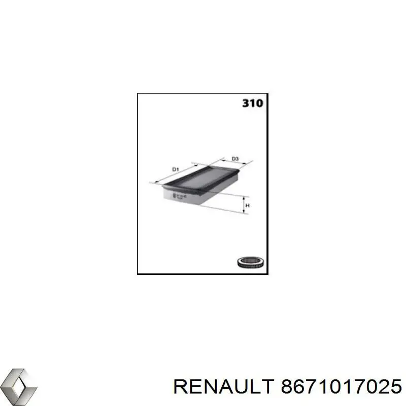 Filtro de cabina Renault (RVI) 8671017025 precio, desde 12,68 EUR