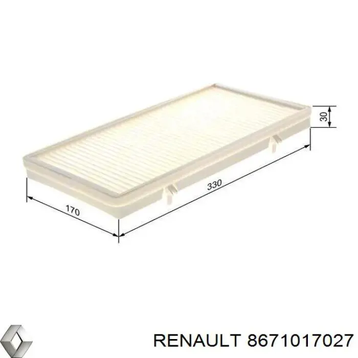 8671017027 Renault (RVI) filtro habitáculo