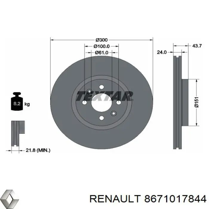 Frenos delanteros Renault (RVI) 8671017844 precio, desde 50,88 EUR