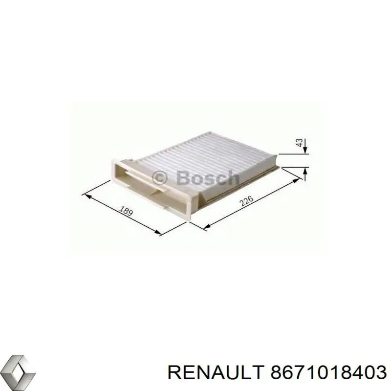 Comprar 8671018403 Renault (RVI) Filtro de aire del habitáculo
