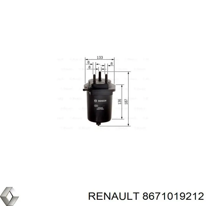 Comprar 8671019212 Renault (RVI) Filtro diesel