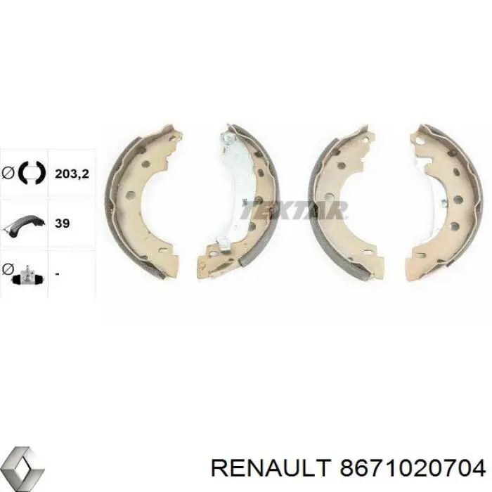 Zapatas de freno de tambor traseras Renault (RVI) 8671020704 precio, desde 28,45 EUR