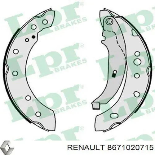 8671020715 Renault (RVI) zapatas de frenos de tambor traseras