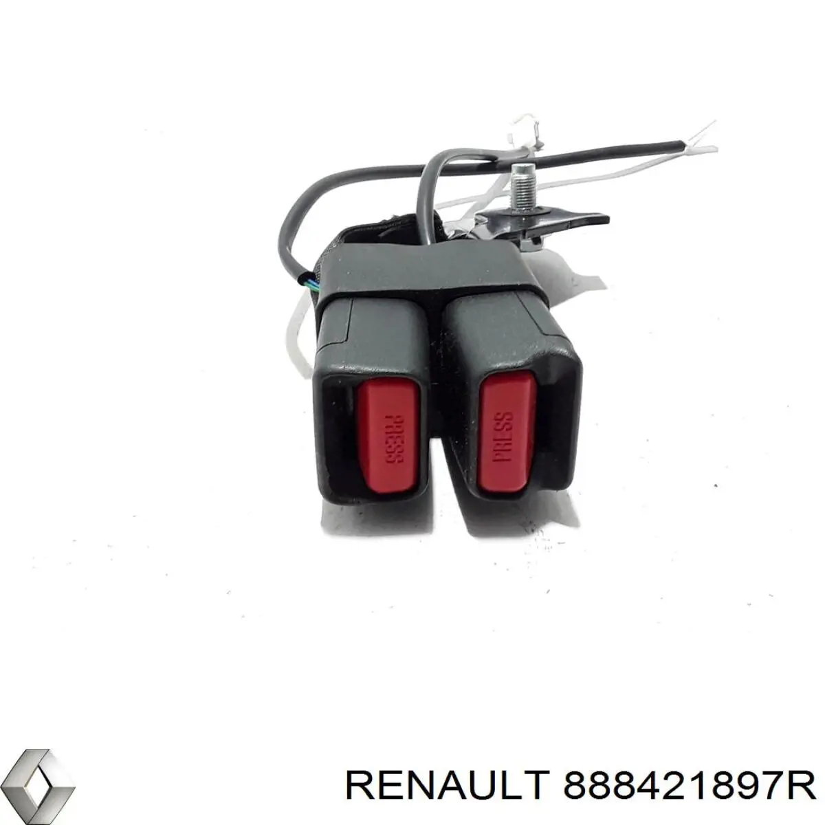 888421897R Renault (RVI) Palanca de fijación del cinturón de seguridad trasero derecho