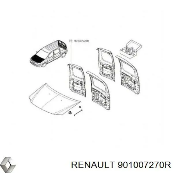 Puerta trasera derecha Renault (RVI) 901007270R precio, desde 235,22 EUR