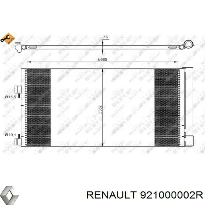 921000002R Renault (RVI) condensador aire acondicionado