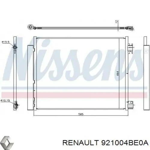 921004BE0A Renault (RVI) condensador aire acondicionado