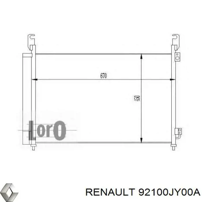92100JY00A Renault (RVI) condensador aire acondicionado