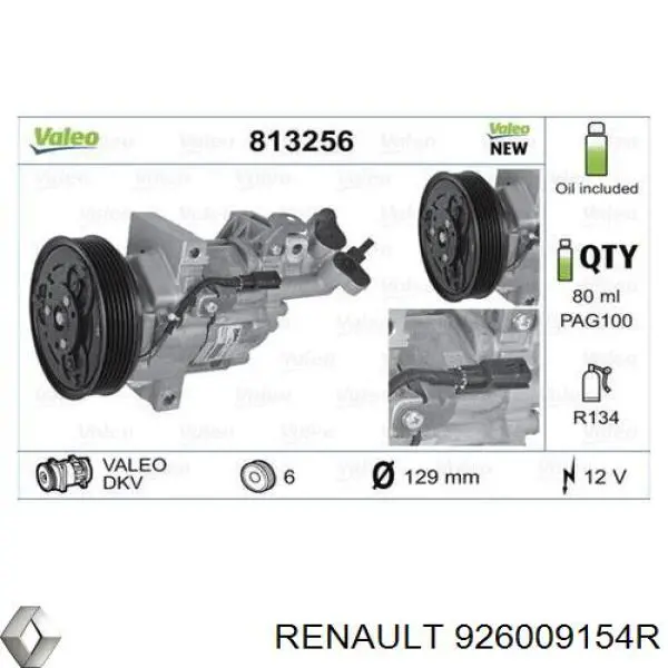 Compresor ac Renault (RVI) 926009154R precio, desde 137,94 EUR