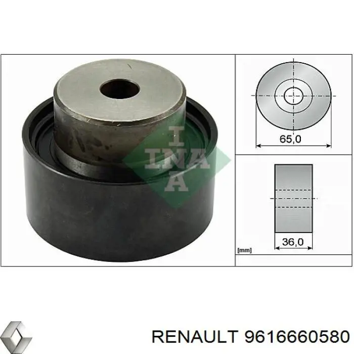 9616660580 Renault (RVI) rodillo intermedio de correa dentada