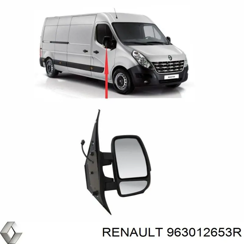 Espejo retrovisor derecho Renault (RVI) 963012653R precio, desde 113,06 EUR