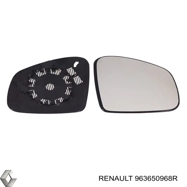 963650968R Renault (RVI) cristal de espejo retrovisor exterior derecho